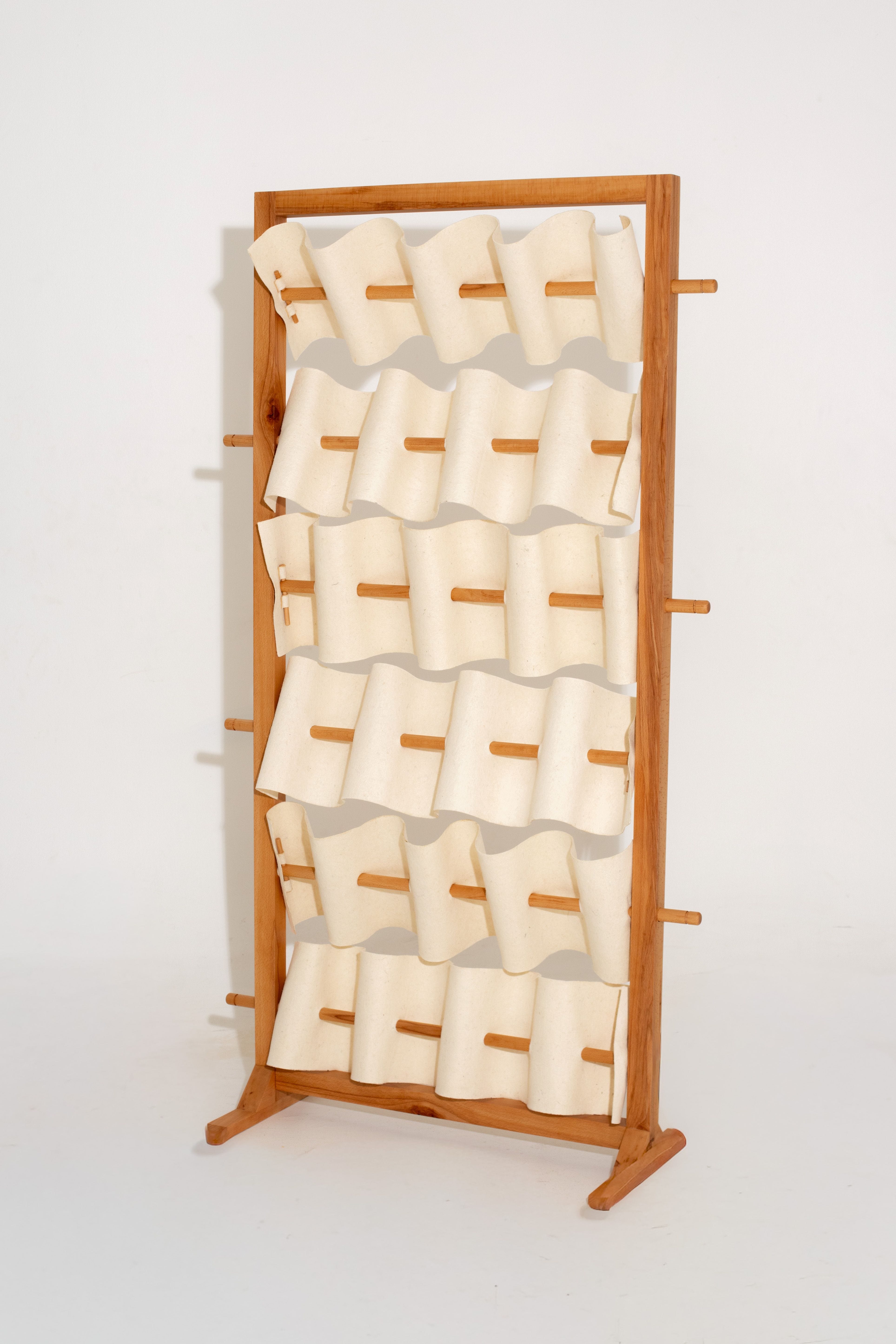 Industrial designer Selena Palacio's “Ihawi” is a freestanding room divider constructed using Hiblatech’s dense, non-woven felt